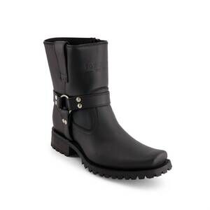 NEW FORASTERO men's leather biker boots with zipper closure in black